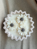 Daisy Bloom Candle Bowl – Handcrafted Decorative Jesmonite Candle No.3