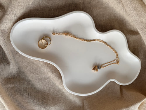 Aurora Curve Jesmonite Tray – Handmade Decorative Tray