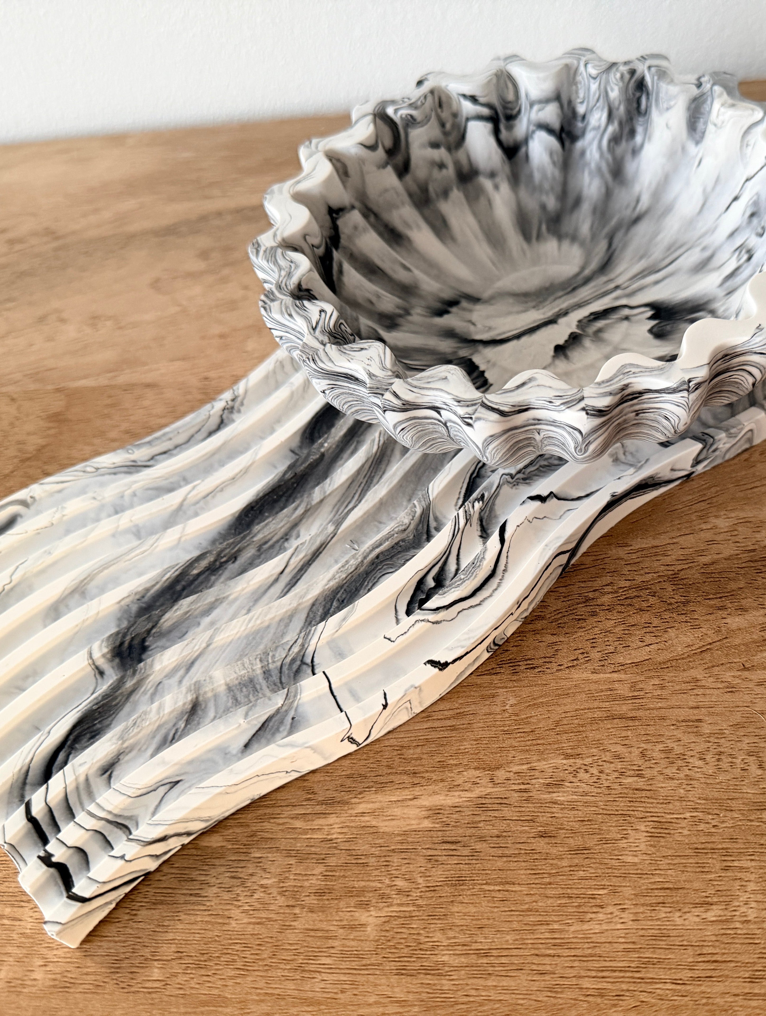 Terra Bowl & Ripple Tray Set – Handmade Jesmonite Jewelry Organizer