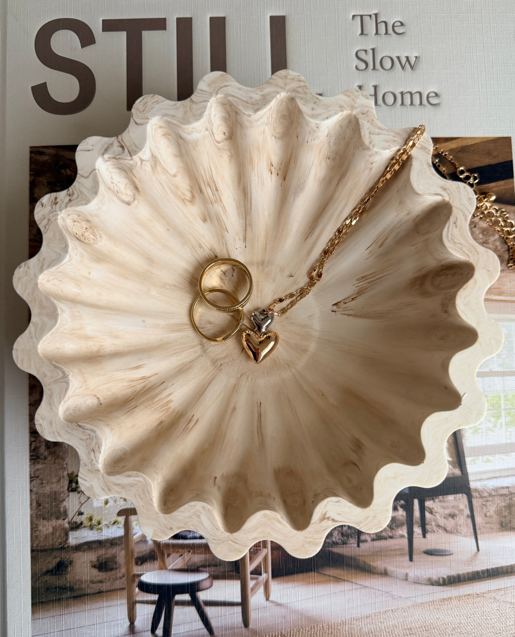 Terra Jesmonite Bowl – Sculptural Decorative Trinket Bowl