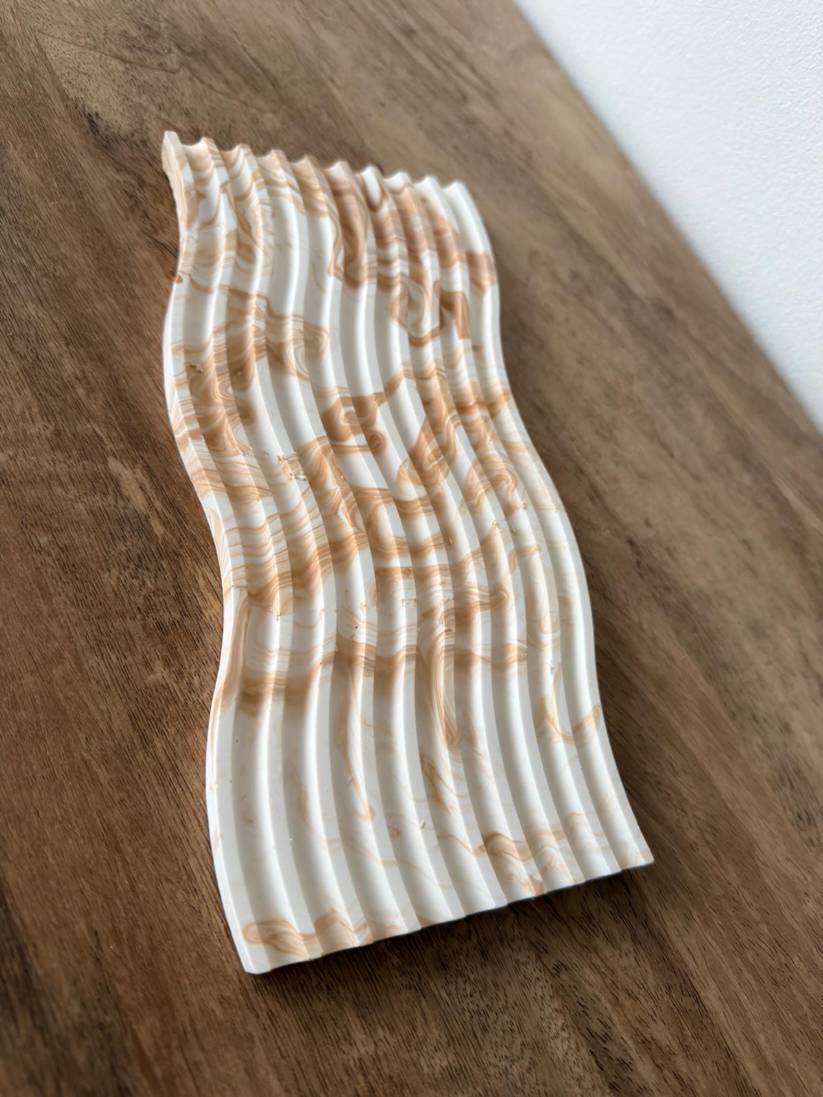 Ripple Terra Tray-Handmade Jesmonite tray,candle holder
