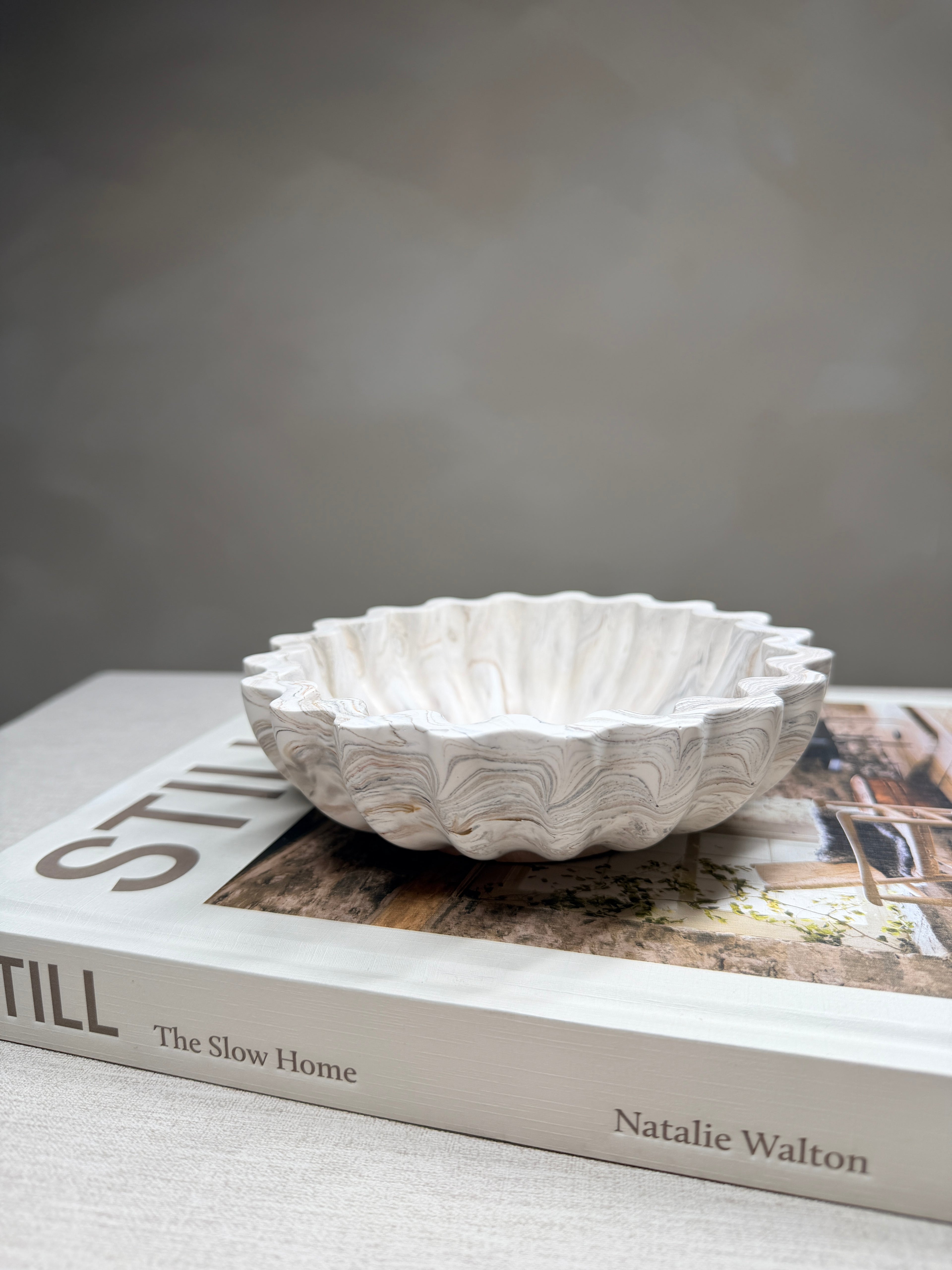 Terra Jesmonite Bowl – Sculptural Decorative Trinket Bowl