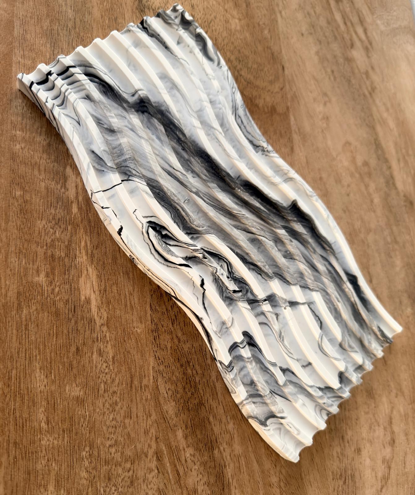 Ripple Terra Tray-Handmade Jesmonite tray,candle holder