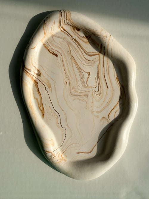 Aurora Wavy Jesmonite Tray – 23.5 × 17 cm Decorative Trinket Tray