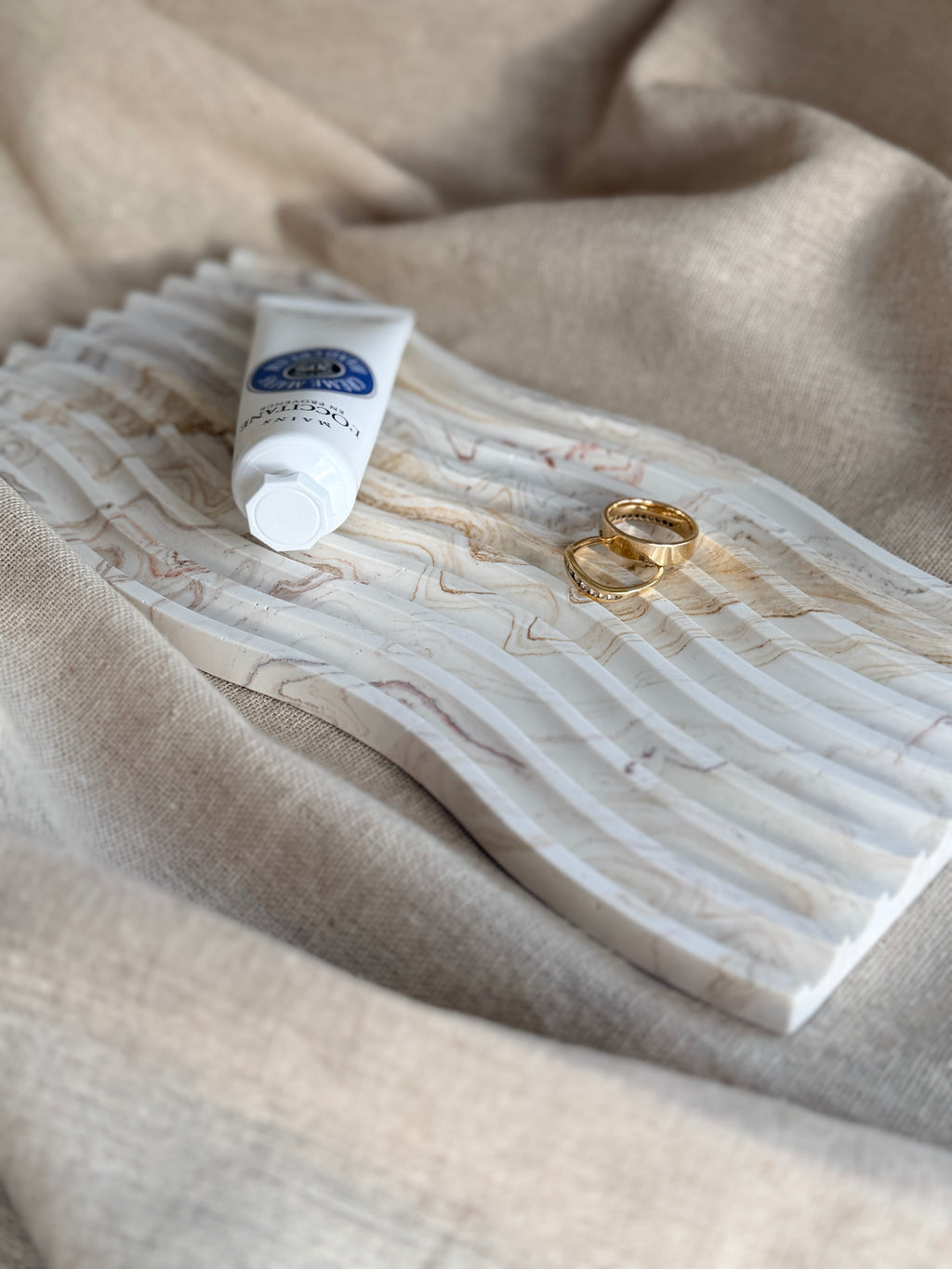 Ripple Terra Tray-Handmade Jesmonite tray,candle holder