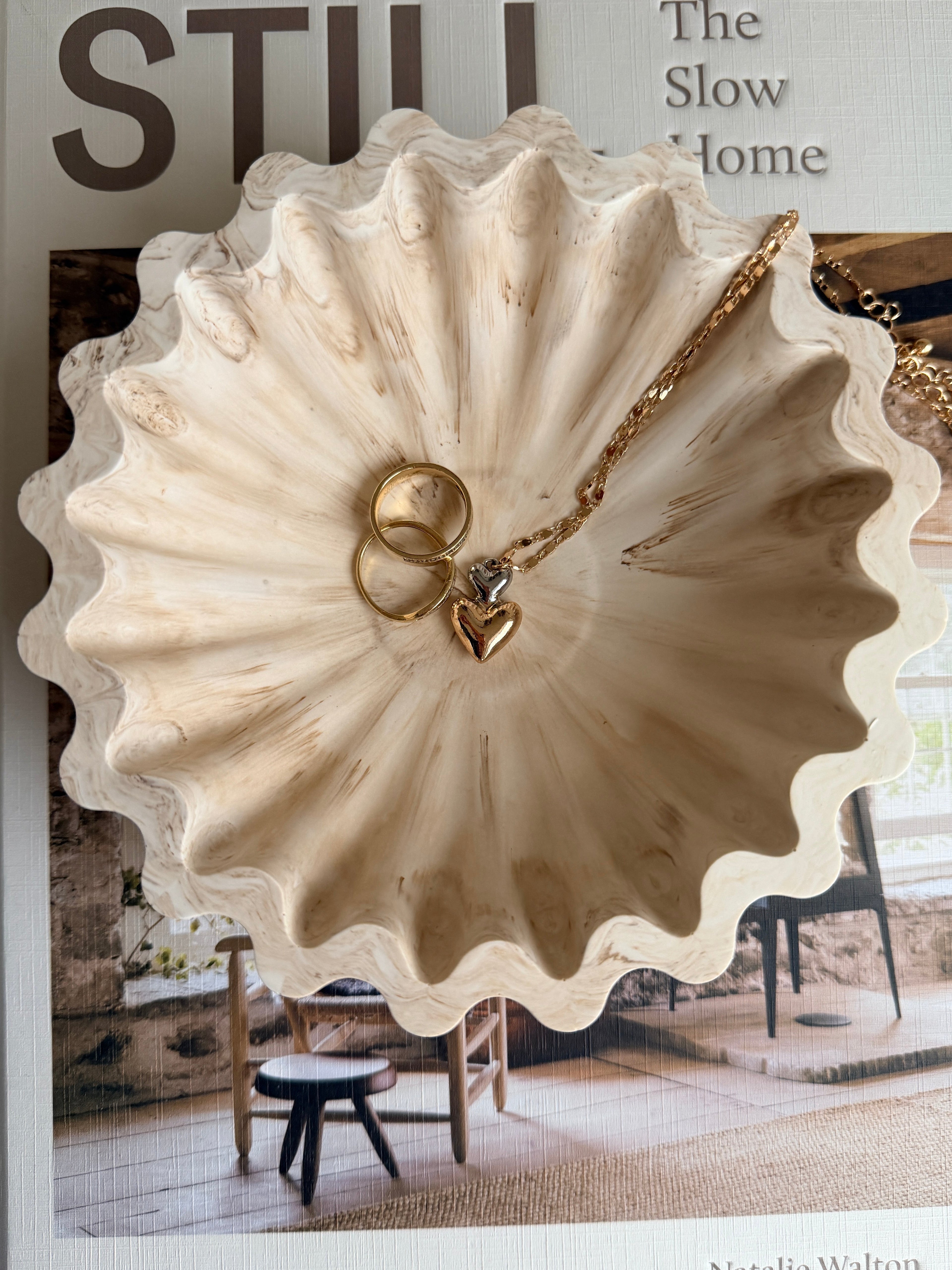 Terra Jesmonite Bowl – Sculptural Decorative Trinket Bowl